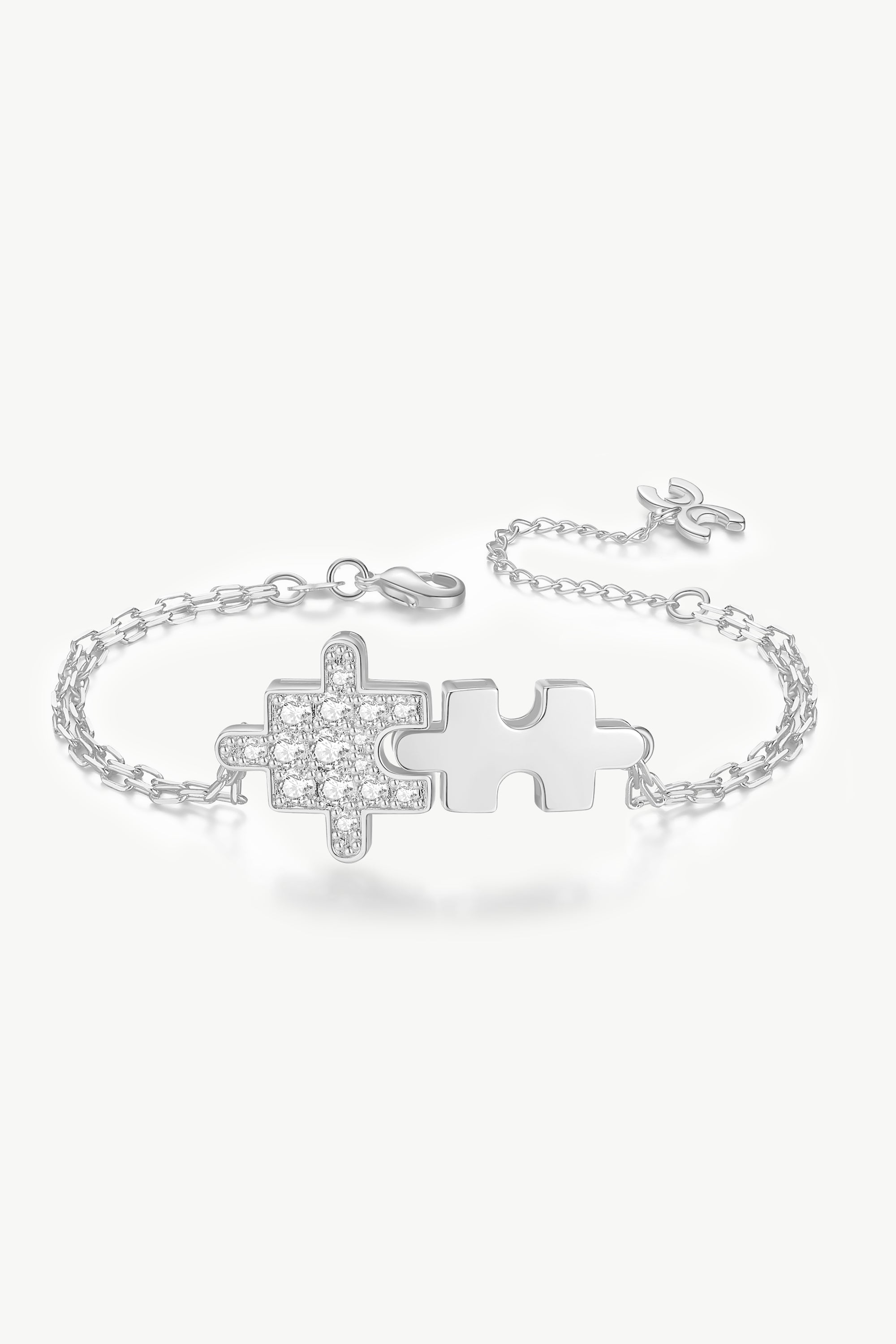 Buy Unique Solid Tungsten Puzzle Pieces Style Mens Link Bracelet (Silver,  10mm) Online at desertcartINDIA